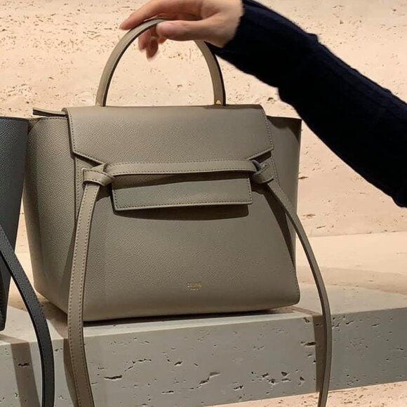 CELINE Grained Calfskin Micro Belt Bag Light Taupe (LIKE NEW) - Picture 1 of 2